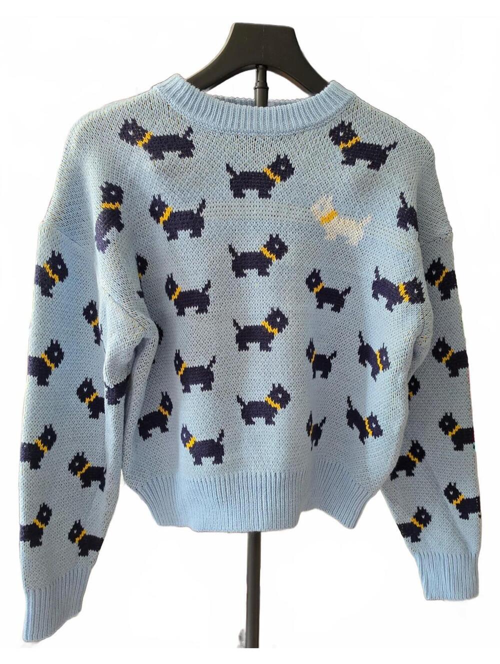 No Boundaries Sweater Women Light Blue Sz. M Stranger Things Crewneck Knit NWOT